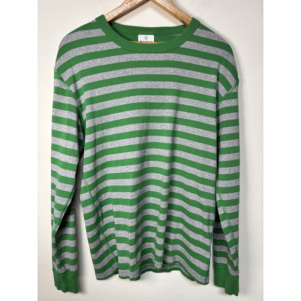 Hanna Anderson Striped Long Sleeve Women’s M Organic Green Gray Striped